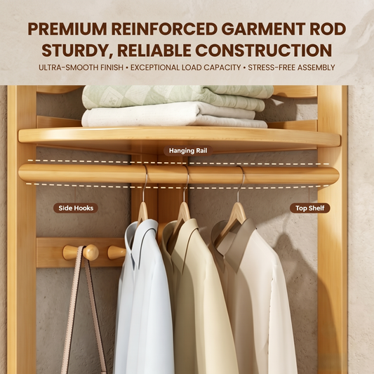 Bamboo Corner Clothes Garment Rack