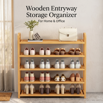 Multi-Tier Bamboo Entryway Shoe Rack