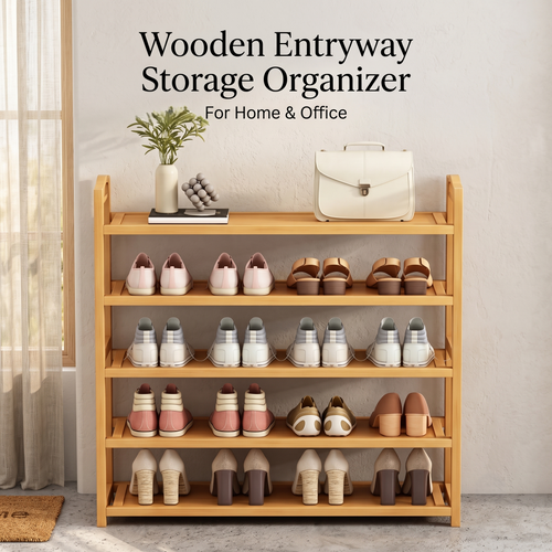 Multi-Tier Bamboo Entryway Shoe Rack