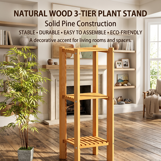 Vertical Solid Wood Plant Stand