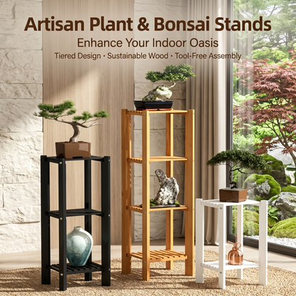 Vertical Solid Wood Plant Stand